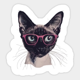 Specs and Whiskers Sticker